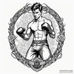 A powerful boxing bag, training,, concept art… — эскиз тату (№1750319150_1, 19.06.2025 07:45) — Tatufoto.com