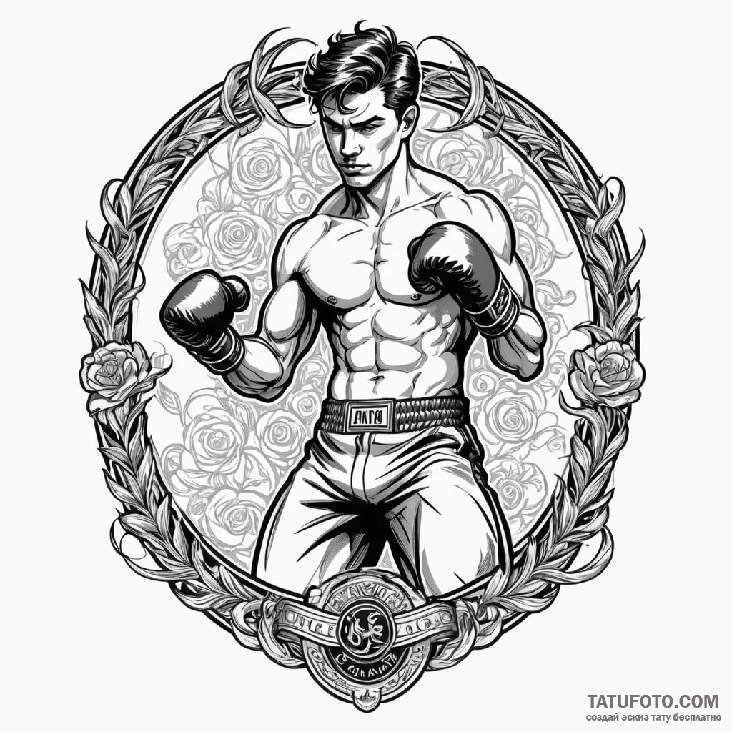 A powerful boxing bag, training,, concept art... - эскиз тату (№1750319150_1, 19.06.2025 07:45) — Tatufoto.com