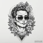 Apollo bust wearing vaporwave sunglasses, tat… — эскиз тату (№1750320864_1, 19.06.2025 08:14) — Tatufoto.com