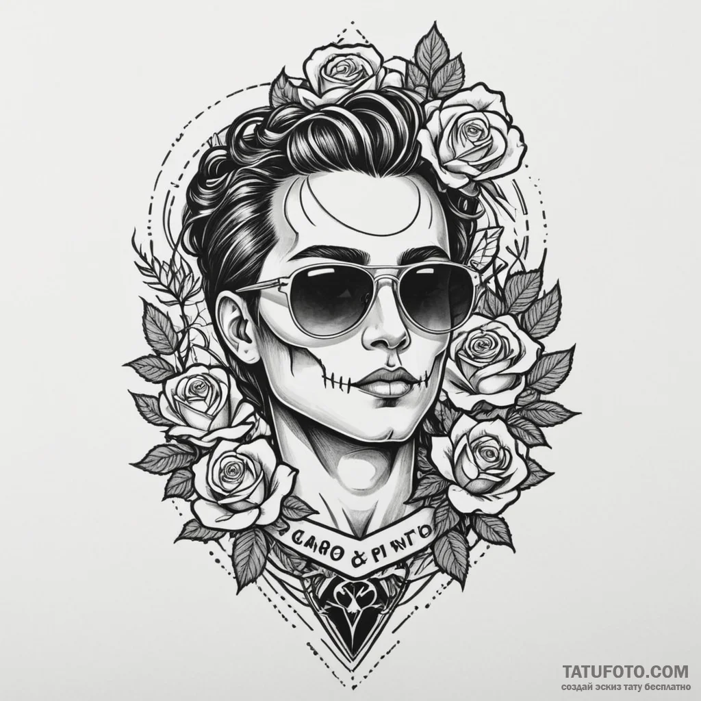 Apollo bust wearing vaporwave sunglasses, tat... - эскиз тату (№1750320864_1, 19.06.2025 08:14) — Tatufoto.com