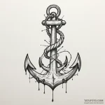 Anchor, tattoo line art, stylized interpretat… — эскиз тату (№1750321578_0, 19.06.2025 08:26) — Tatufoto.com