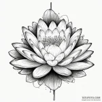 Water lily, tattoo line art, unique design, o… — эскиз тату (№1750321721_1, 19.06.2025 08:28) — Tatufoto.com