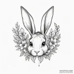 A whimsical bunny ears headband with flowers,… — эскиз тату (№1750321934_1, 19.06.2025 08:32) — Tatufoto.com