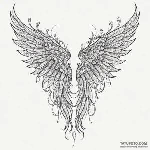 Black silk hiding spectral wings, tattoo flas... - эскиз тату (№1750322651_0, 19.06.2025 08:44) — Tatufoto.com