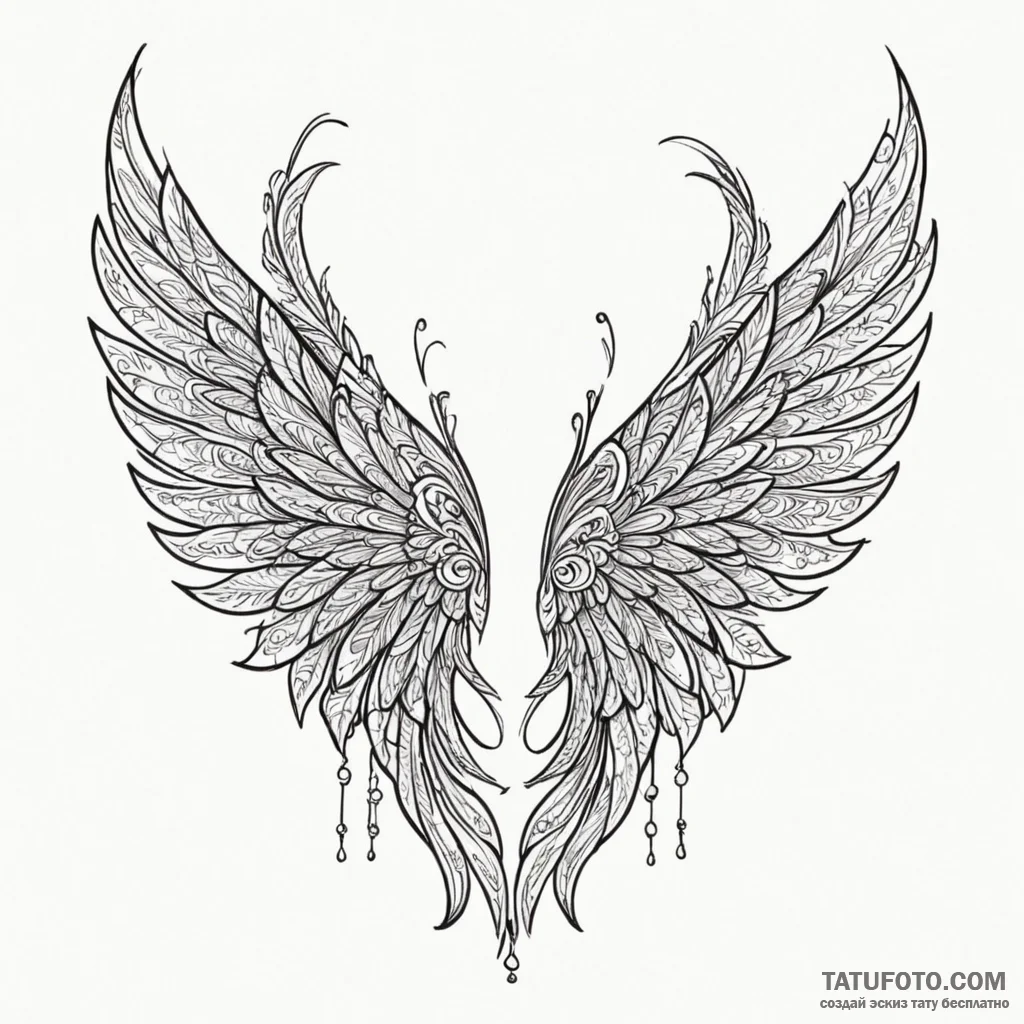 Black silk hiding spectral wings, tattoo flas... - эскиз тату (№1750322651_1, 19.06.2025 08:44) — Tatufoto.com