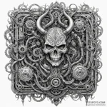 Diesel engine block with demonic faces forged… — эскиз тату (№1750322722_0, 19.06.2025 08:45) — Tatufoto.com
