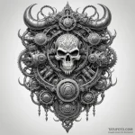 Diesel engine block with demonic faces forged… — эскиз тату (№1750322722_1, 19.06.2025 08:45) — Tatufoto.com