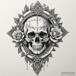 Etched key held by bone hand, tattoo line art… — эскиз тату (№1750323435_0, 19.06.2025 08:57) — Tatufoto.com