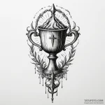 Engraved chalice spilling shadows, concept ar… — эскиз тату (№1750323506_1, 19.06.2025 08:58) — Tatufoto.com