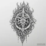 Nether blade beneath burning sky, tattoo draw… — эскиз тату (№1750324507_1, 19.06.2025 09:15) — Tatufoto.com