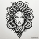 Gorgon’s head with snakes of writhing shadow,… — эскиз тату (№1750324578_0, 19.06.2025 09:16) — Tatufoto.com