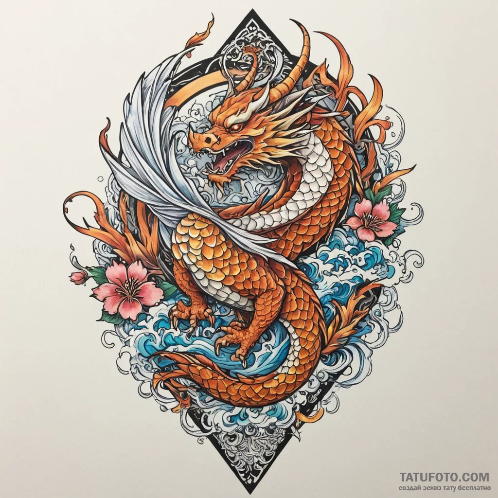 Arcane phoenix with crystal wings, ink illust... - эскиз тату (№1750325297_0, 19.06.2025 09:28) — Tatufoto.com