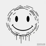Glitching smiley face emoticon, tattoo sketch… — эскиз тату (№1750326226_1, 19.06.2025 09:43) — Tatufoto.com