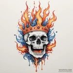 Flaming crown devouring bone, concept art for… — эскиз тату (№1750326296_0, 19.06.2025 09:44) — Tatufoto.com