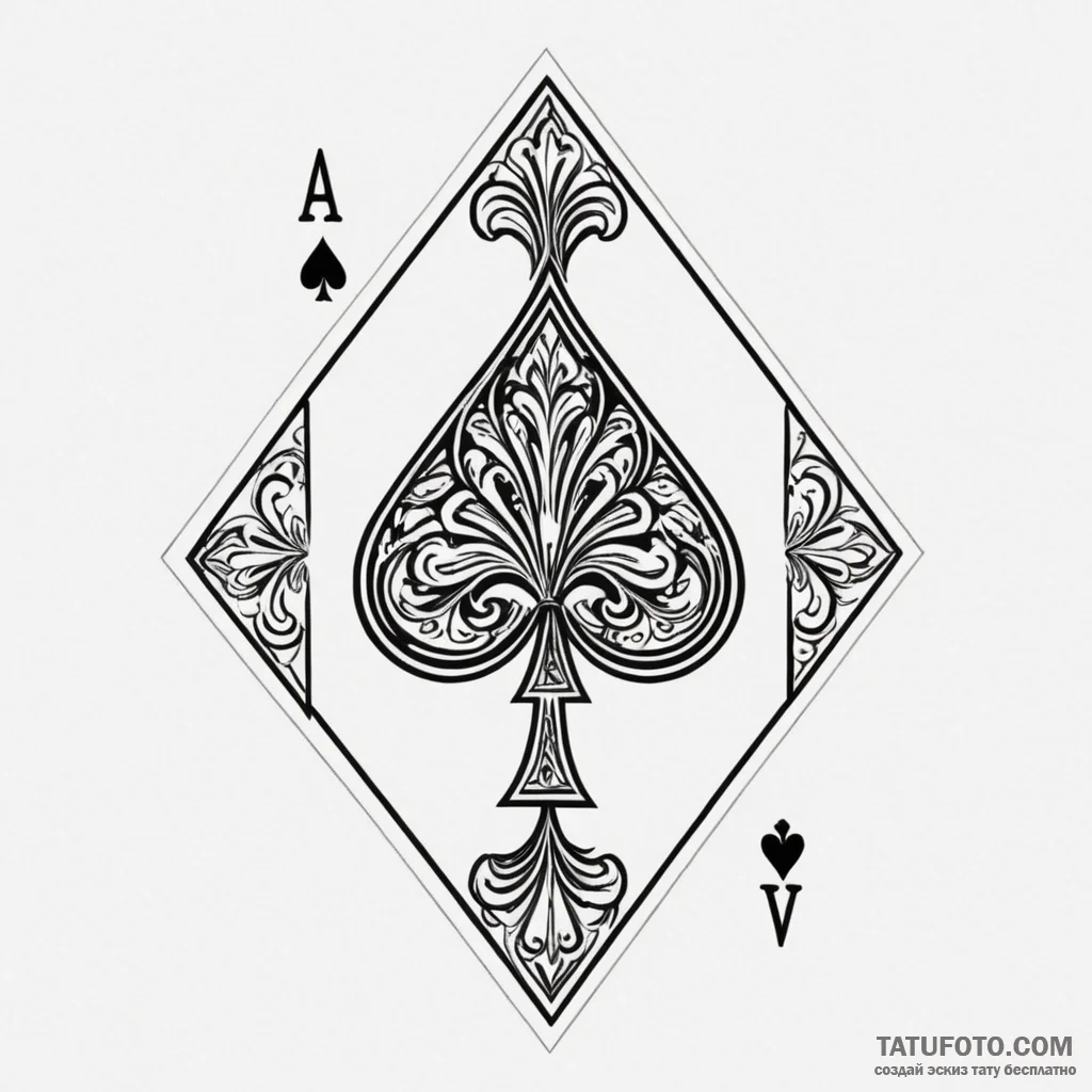 Spades card suit - эскиз тату (№1750327033_0, 19.06.2025 09:57) — Tatufoto.com