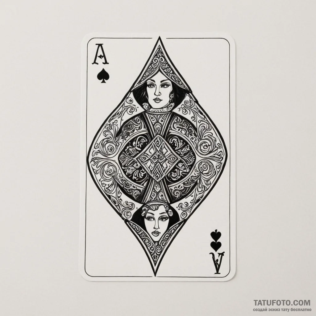 Spades card suit - эскиз тату (№1750327033_1, 19.06.2025 09:57) — Tatufoto.com