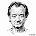 A sketch of bill murray’s face, with a deadpa… — эскиз тату (№1750327103_0, 19.06.2025 09:58) — Tatufoto.com