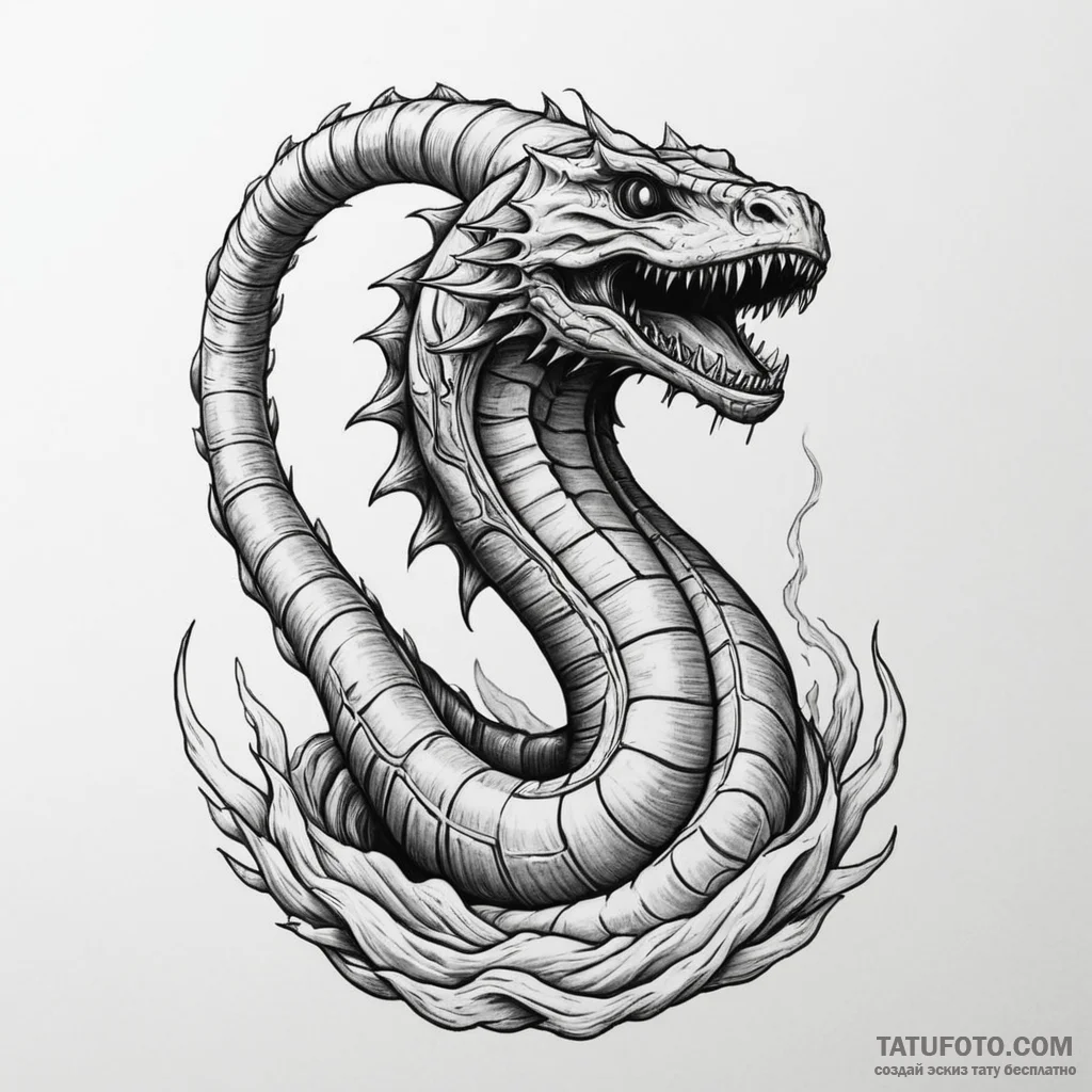 Neo-traditional tattoo design of a sandworm (... - эскиз тату (№1750329087_1, 19.06.2025 10:31) — Tatufoto.com
