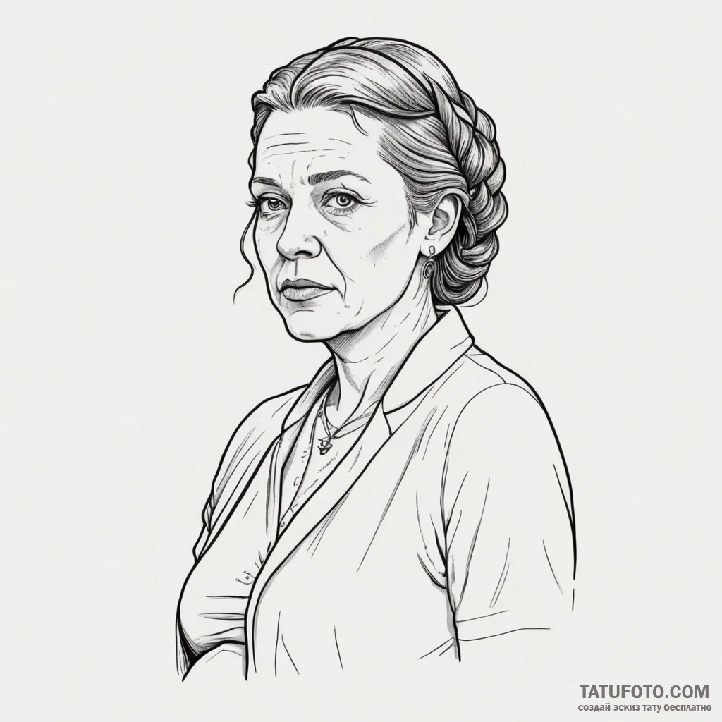 A neo-traditional portrait of marge gunderson... - эскиз тату (№1750329725_1, 19.06.2025 10:42) — Tatufoto.com