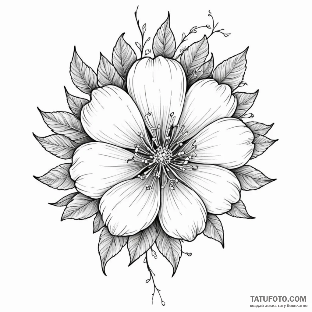 Flower - эскиз тату (№1750329800_0, 19.06.2025 10:43) — Tatufoto.com