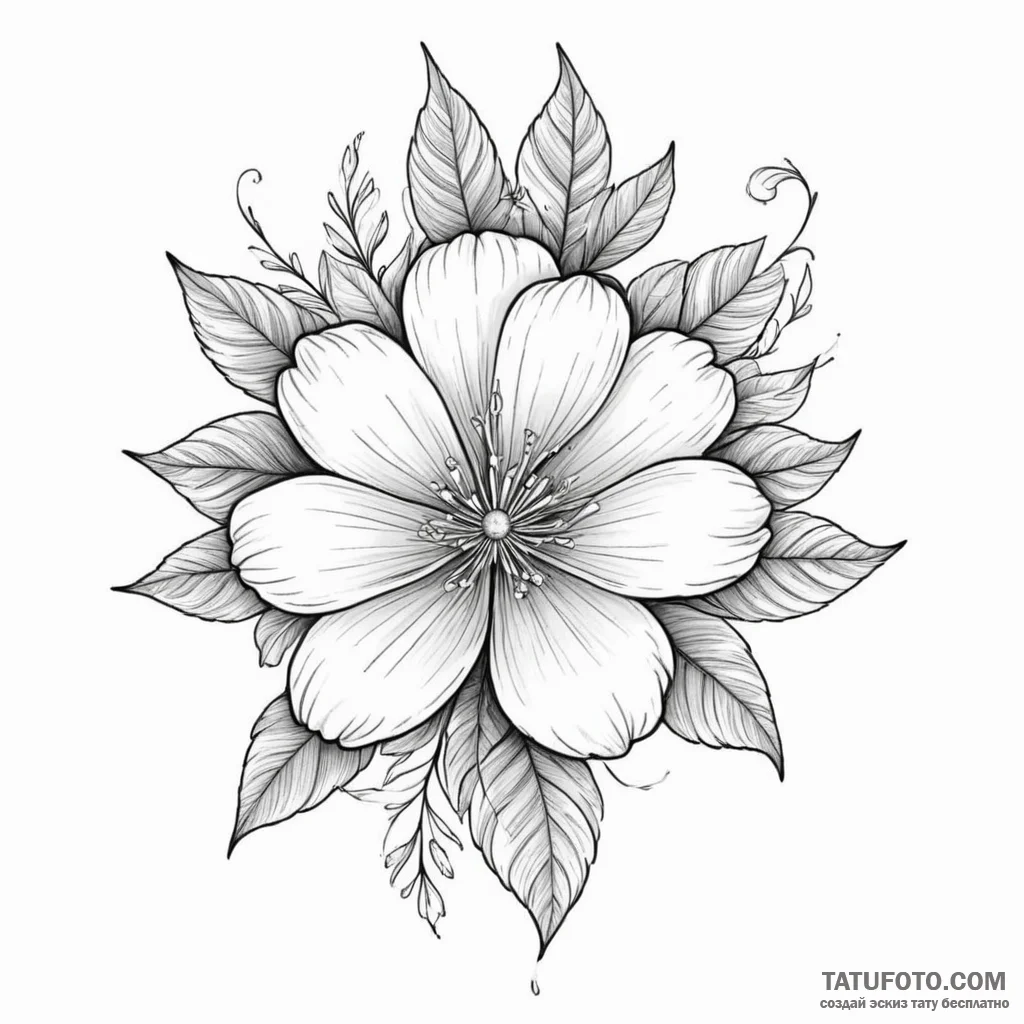 Flower - эскиз тату (№1750329800_1, 19.06.2025 10:43) — Tatufoto.com