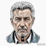 Graphic novel style portrait of a grizzled, o… — эскиз тату (№1750330646_1, 19.06.2025 10:57) — Tatufoto.com