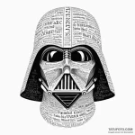 A silhouette of vader’s helmet made from the… — эскиз тату (№1750330719_0, 19.06.2025 10:58) — Tatufoto.com