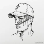 A linework tattoo of a razor blade hidden in… — эскиз тату (№1750331781_0, 19.06.2025 11:16) — Tatufoto.com