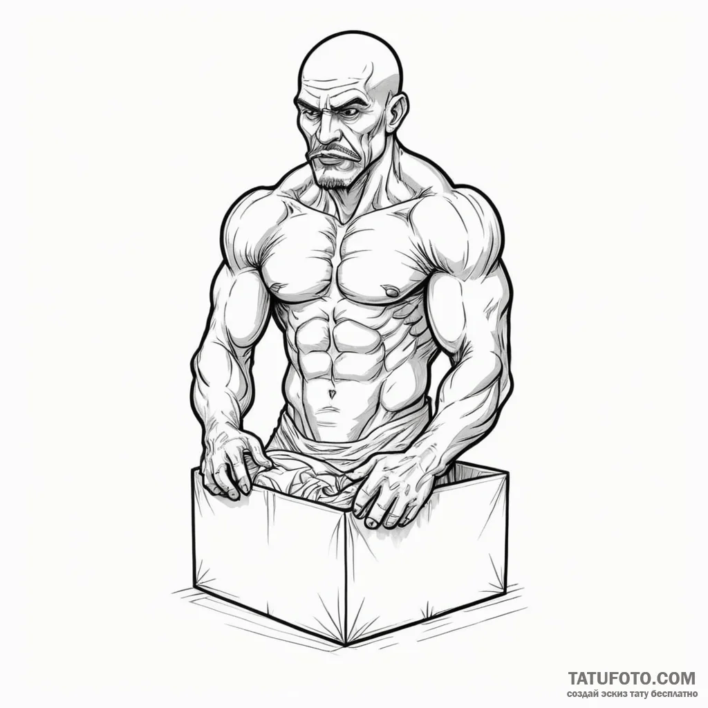 Linework tattoo of the gom jabbar and the box... - эскиз тату (№1750333336_1, 19.06.2025 11:42) — Tatufoto.com