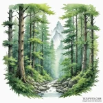 A watercolor sketch of the beautiful forest l… — эскиз тату (№1750334184_1, 19.06.2025 11:56) — Tatufoto.com