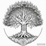 A linework tattoo of the world tree, yggdrasi… — эскиз тату (№1750334329_0, 19.06.2025 11:58) — Tatufoto.com