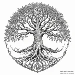 A linework tattoo of the world tree, yggdrasi… — эскиз тату (№1750334329_1, 19.06.2025 11:58) — Tatufoto.com