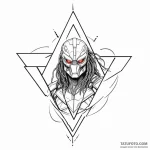 118. a linework design of the predator’s tria… — эскиз тату (№1750340590_0, 19.06.2025 13:43) — Tatufoto.com