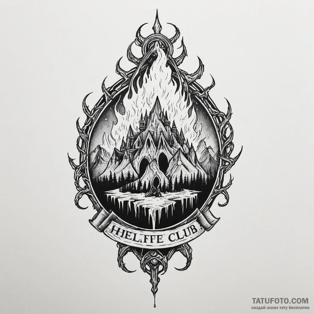A linework tattoo of eddie munson's "hellfire... - эскиз тату (№1750340661_0, 19.06.2025 13:44) — Tatufoto.com