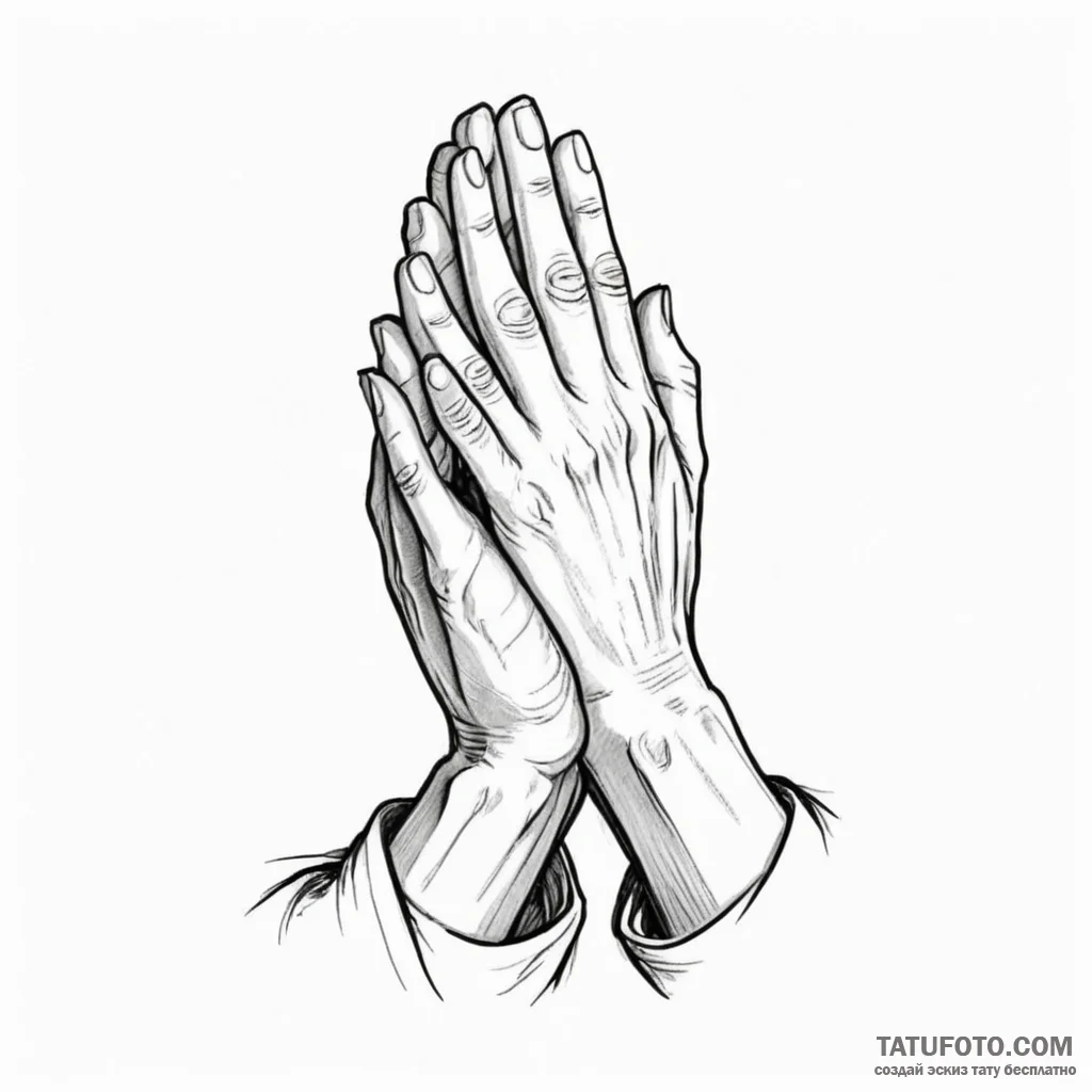 Praying hands - эскиз тату (№1750340731_0, 19.06.2025 13:45) — Tatufoto.com