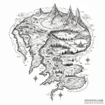 A linework design of the map of middle-earth,… — эскиз тату (№1750340802_1, 19.06.2025 13:46) — Tatufoto.com