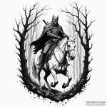 A trash polka tattoo of the headless horseman… — эскиз тату (№1750341377_0, 19.06.2025 13:56) — Tatufoto.com