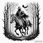 A trash polka tattoo of the headless horseman… — эскиз тату (№1750341377_1, 19.06.2025 13:56) — Tatufoto.com