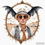 A watercolor sketch of the «bat country» scen… — эскиз тату (№1750343025_1, 19.06.2025 14:23) — Tatufoto.com