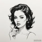 A sketch of marla singer, with her cigarette… — эскиз тату (№1750343382_1, 19.06.2025 14:29) — Tatufoto.com