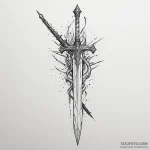 Linework tattoo of the sword narsil, shattere… — эскиз тату (№1750343525_0, 19.06.2025 14:32) — Tatufoto.com