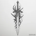 Linework tattoo of the sword narsil, shattere… — эскиз тату (№1750343525_1, 19.06.2025 14:32) — Tatufoto.com