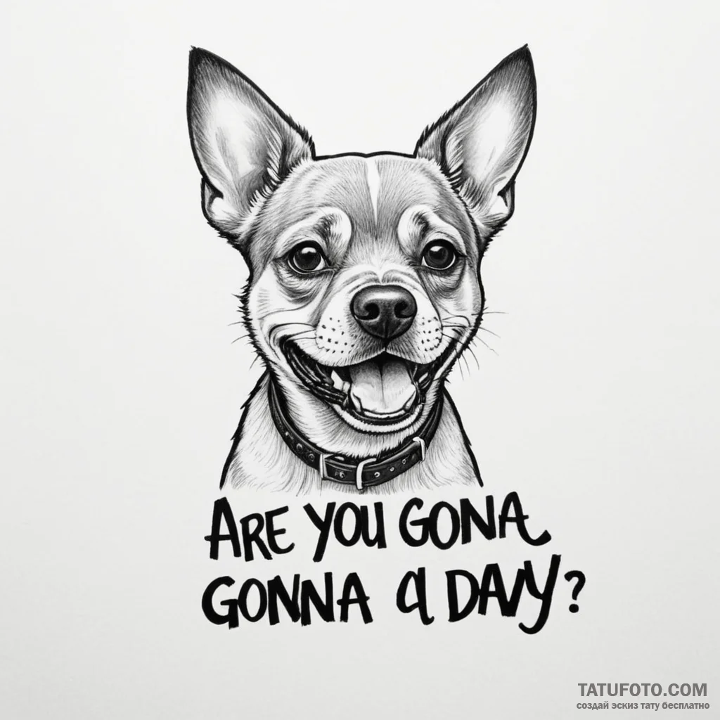 A chicano lettering tattoo "are you gonna bar... - эскиз тату (№1750344475_0, 19.06.2025 14:47) — Tatufoto.com