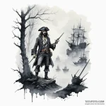 A watercolor sketch of the mysterious fog fro… — эскиз тату (№1750345281_0, 19.06.2025 15:01) — Tatufoto.com