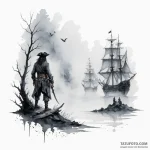A watercolor sketch of the mysterious fog fro… — эскиз тату (№1750345281_1, 19.06.2025 15:01) — Tatufoto.com