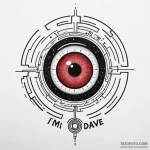 A dotwork tattoo of hal 9000’s red eye, with… — эскиз тату (№1750345427_0, 19.06.2025 15:03) — Tatufoto.com