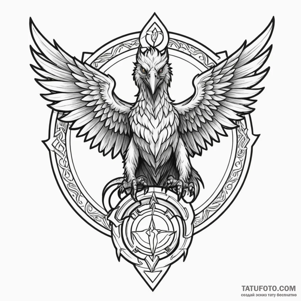 Linework tattoo of the harkonnen griffin symb... - эскиз тату (№1750345576_0, 19.06.2025 15:06) — Tatufoto.com