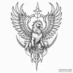 Linework tattoo of the harkonnen griffin symb… — эскиз тату (№1750345576_1, 19.06.2025 15:06) — Tatufoto.com