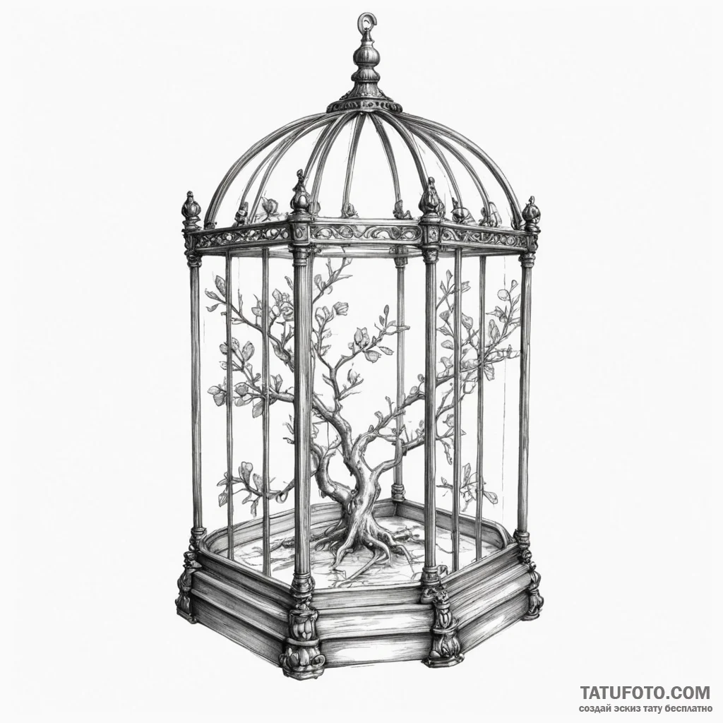 A sketch of the glass cage from you, - эскиз тату (№1750345650_0, 19.06.2025 15:07) — Tatufoto.com