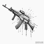 Ak-47 machine gun — эскиз тату (№1750345797_0, 19.06.2025 15:09) — Tatufoto.com